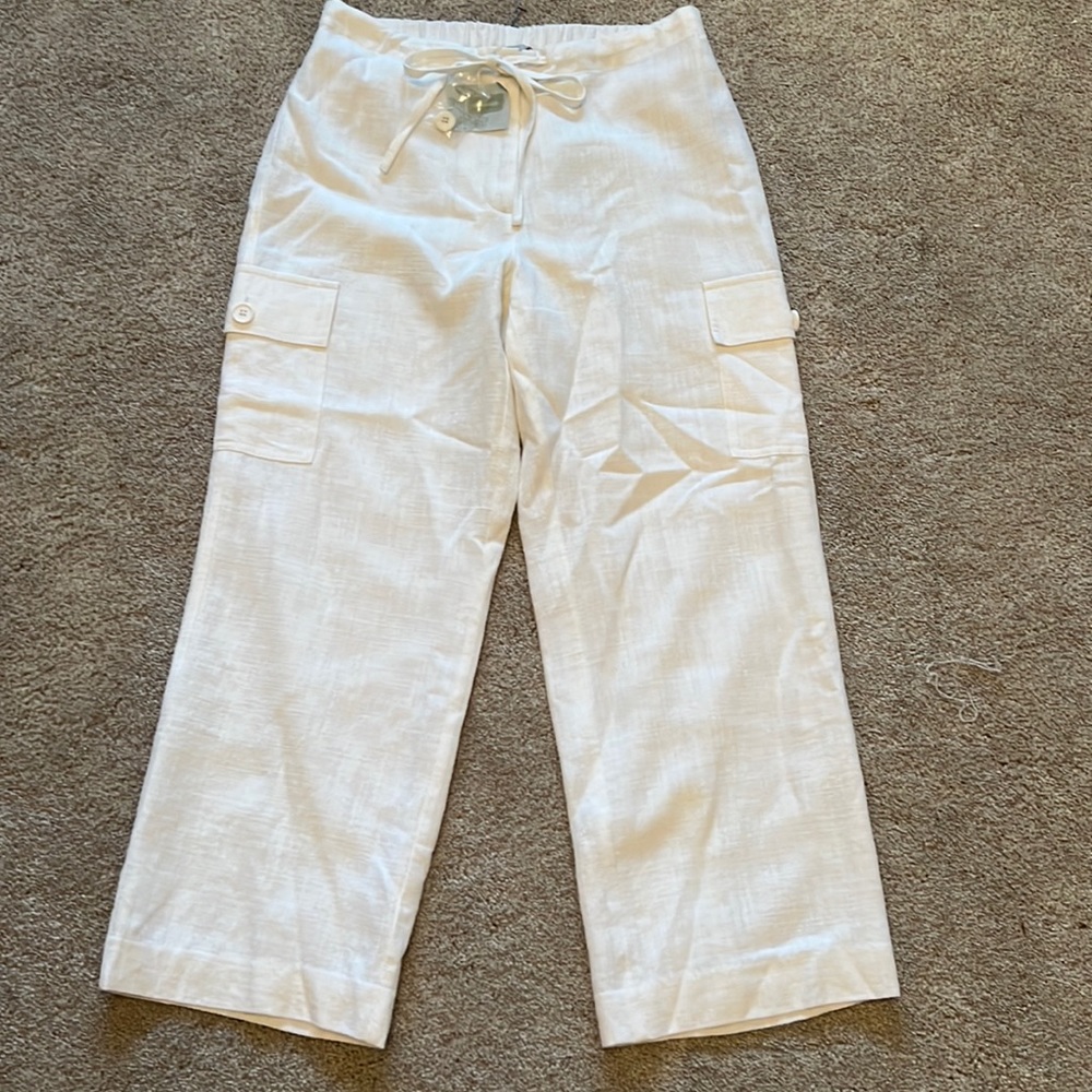NWT 🏷️ Janeville linen blend beach capris boating extra small lined capris